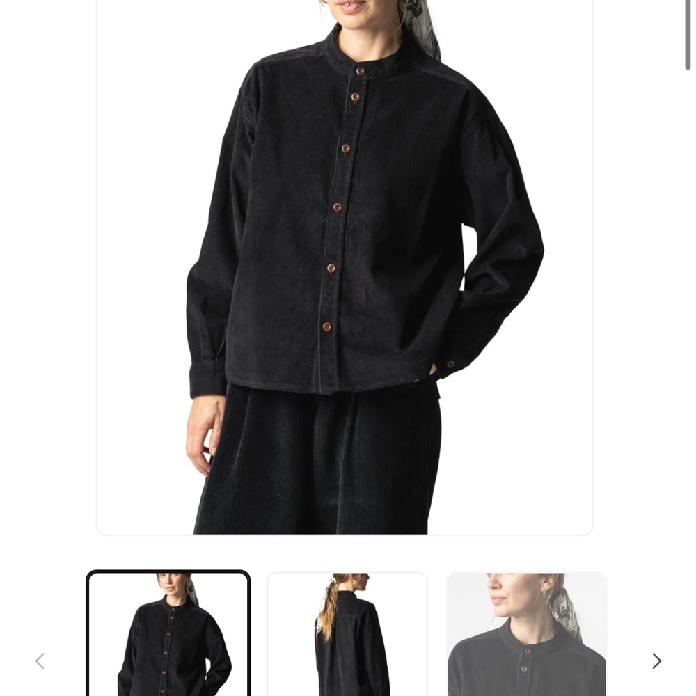 Finisterre Rosa Cord Shirt in Black